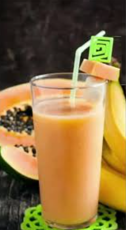 Papaya y Plátano con Leche